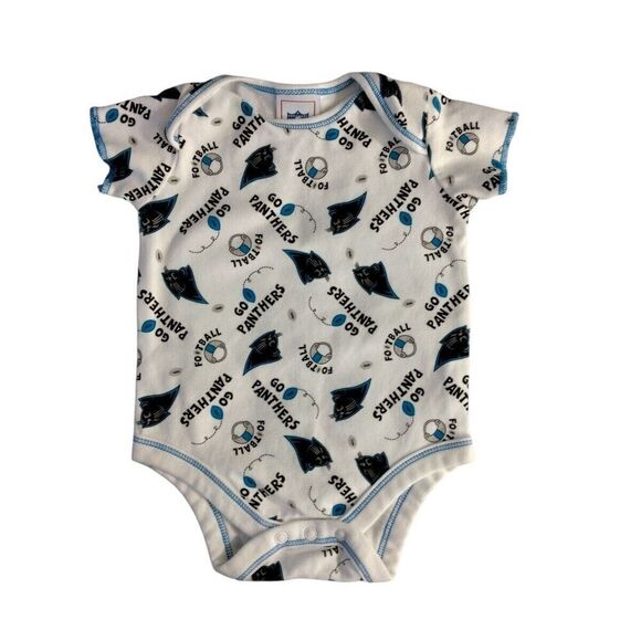 NFL Carolina Panthers Babies 6 To 9 Months One Piece Snap Short Sleeve - Picture 2 of 4